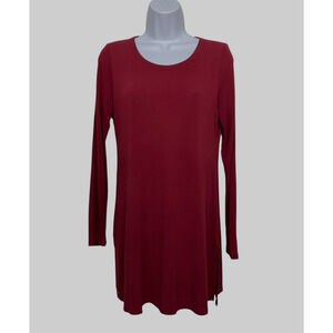 Eileen Fisher Women's size S Petite Dark Wine  Long Tunic Top